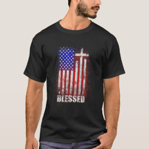Patriotic Christian Blsed Kärlek Jesus American Fl T Shirt