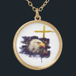 *~* Patriotic Christian Eagle Kor Veteran Guldpläterat Halsband<br><div class="desc">JEWELRY WITH INTENTION (R) - Energetical Enhanced Jewelry (((((((( kopiera och klistra in denna länk för min USA-patriotsamling https://bit.ly/3QsVQy0 )))))))))))) Veteran Military Fire Fighter First Responders Police Round Patriotic GULD PLATED ROUND NECKLACE necklace and gult guld plated. Aktuell är en abstrakt av AMERICAN EGLE. Bakom det ligger ett hårt stödjande...</div>