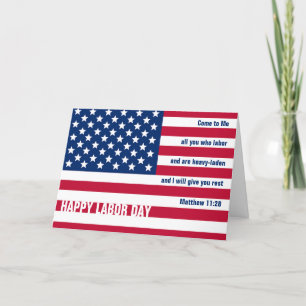 Patriotic Christian USA LYCKLIG LABOR DAY Tack Kort