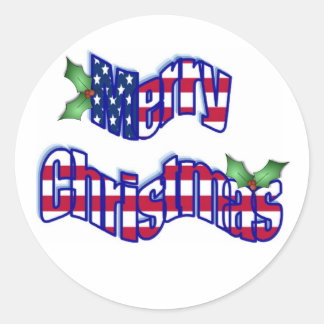 Patriotic christmas Stickers Runt Klistermärke