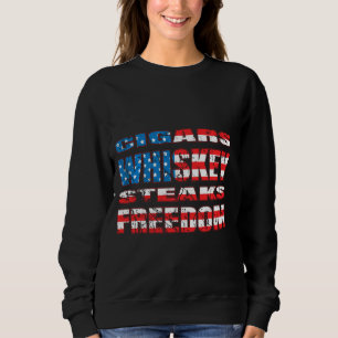 Patriotic Cigars Whiskey Steaks Freedom Malt Whisk T Shirt