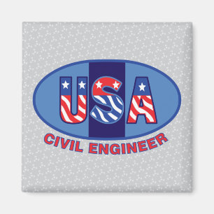 Patriotic Civil Ingenjör Magnet