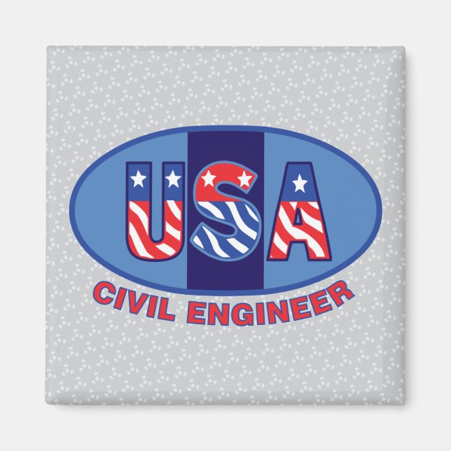 Patriotic Civil Ingenjör Magnet (Framsidan)