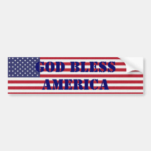 Patriotic Classic och mäktiga Välsigna dig Amerika Bildekal