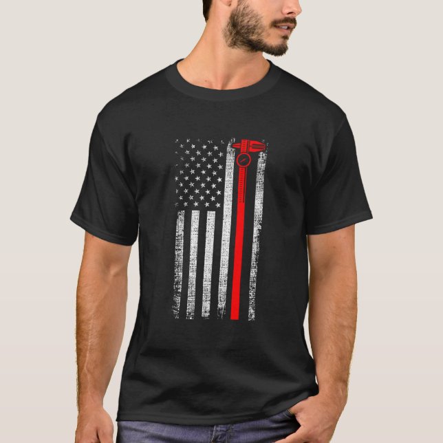 Patriotic Cnc Machine Operator American Us Flag Ma T Shirt (Framsida)
