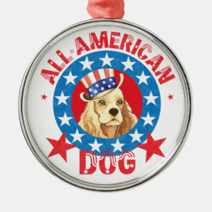 Patriotic Cocker Julgransprydnad Metall