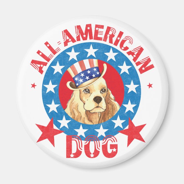Patriotic Cocker Magnet (Framsidan)
