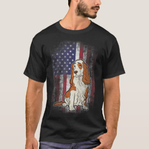 Patriotic Cocker Spain American Flagga Hund älskar T Shirt