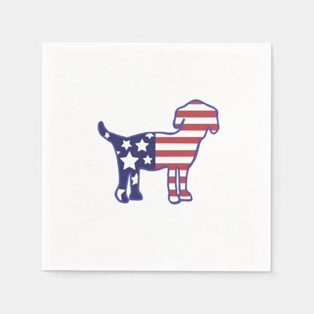 Patriotic Cocktail Napkins med Hund Pappersservett (Framsidan)
