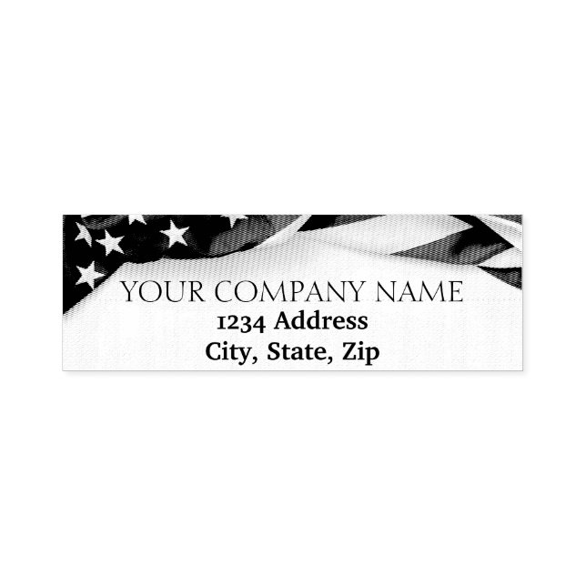 PATRIOTIC Company Namn USA American Flagga Självfärgande Stämpel (Design)