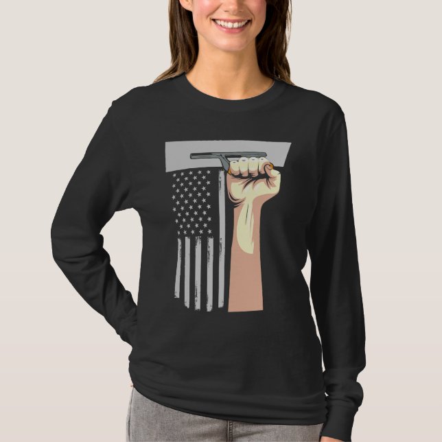 Patriotic Concrete Finisher Construction Worker US T Shirt (Framsida)