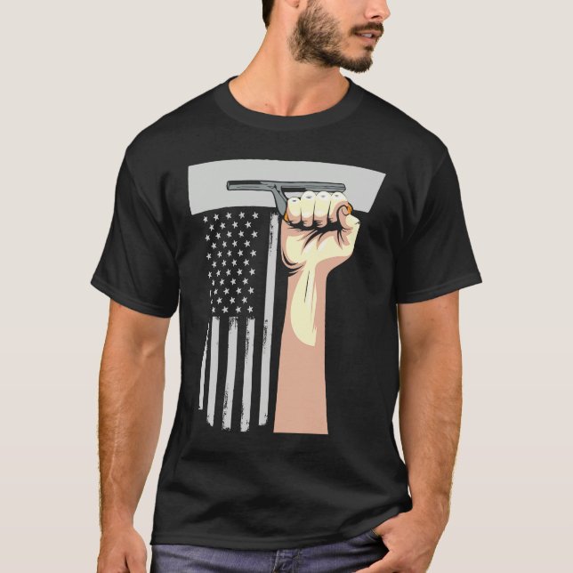 Patriotic Concrete Finisher Construction Worker US T Shirt (Framsida)