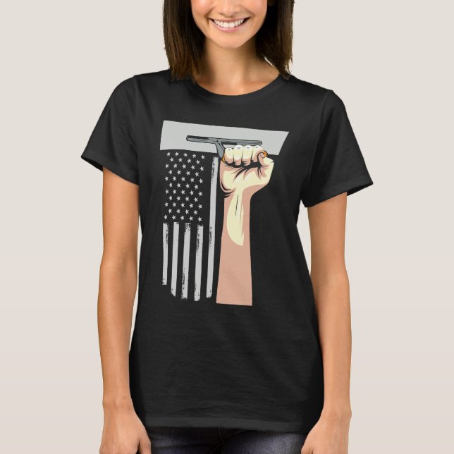 Patriotic Concrete Finisher Construction Worker US T Shirt (Framsida)