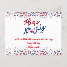 Patriotic Confetti 4 juli Firande Helg Vykort