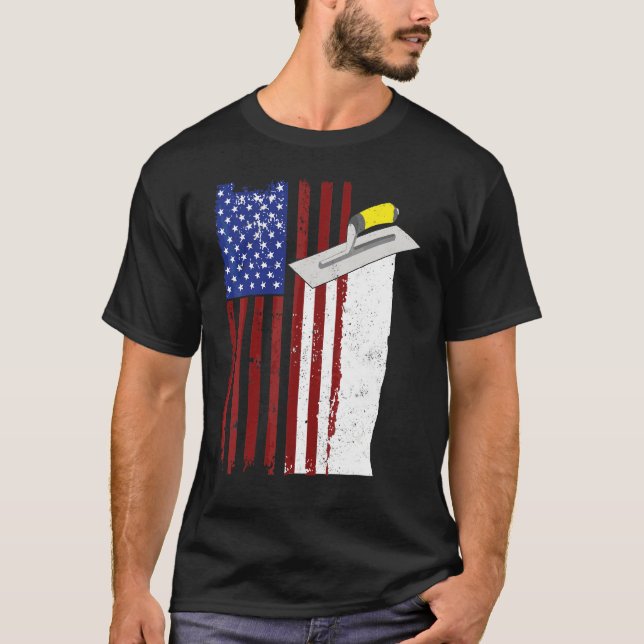 Patriotic Conreta Finisher Construction Worker US T Shirt (Framsida)