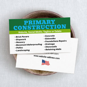 Patriotic Construction Visitkort