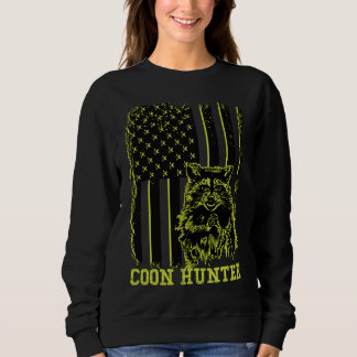 Patriotic Coon Hunter Raccoon American Flagga T Shirt
