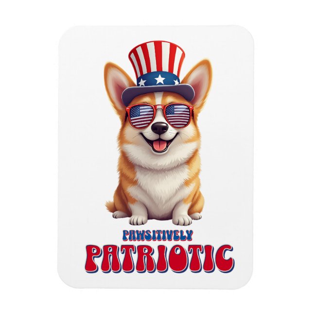 Patriotic Corgi - Pawsitively Patriotic Magnet (Vertikal)