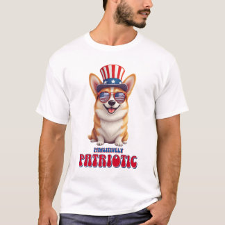 Patriotic Corgi - Pawsitively Patriotic T Shirt