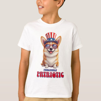 Patriotic Corgi - Pawsitively Patriotic T Shirt