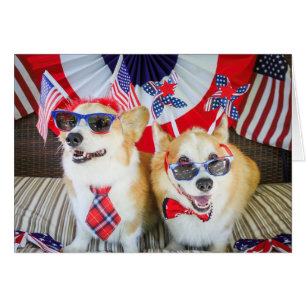 Patriotic Corgis-blankkort Hälsningskort