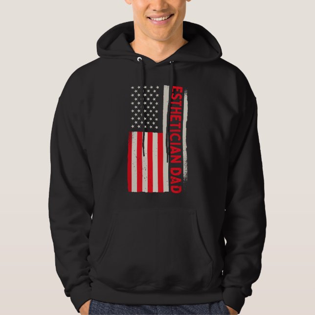 Patriotic Cosmetics Makeup Cosmetologist Esthetici Hoodie (Framsida)