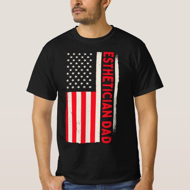 Patriotic Cosmetics Makeup Cosmetologist Esthetici T Shirt (Framsida)