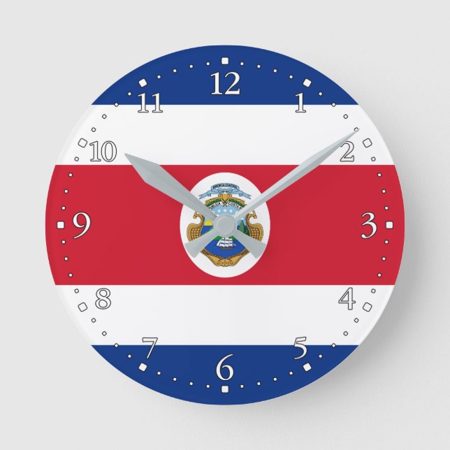 Patriotic Costa Rica Flagga Rund Klocka (Framsida)