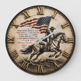 Patriotic Cowboy Abraham Lincoln Quote Stor Klocka