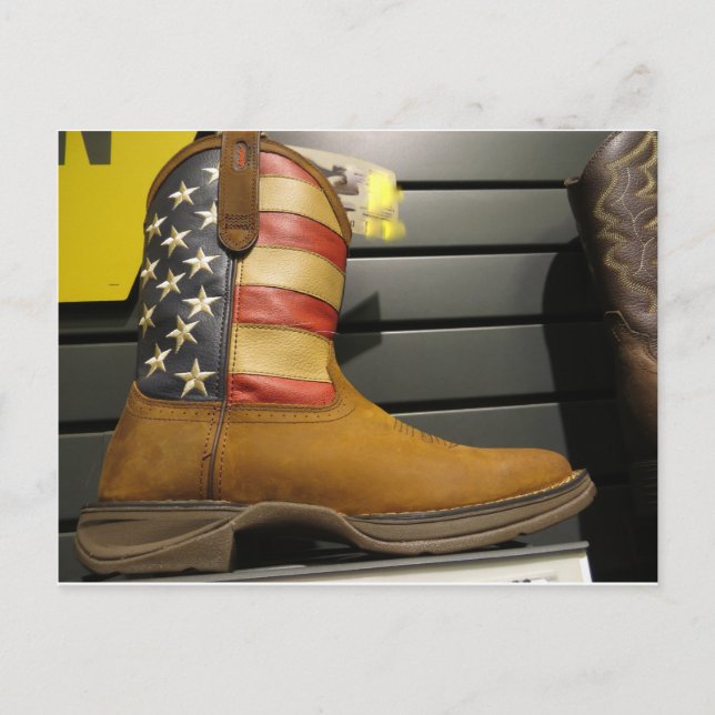 Patriotic Cowboy Boot Vykort (Framsida)