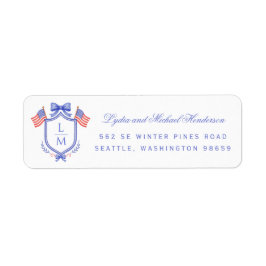 Patriotic Crest Wedding Return Address Returadress Etikett