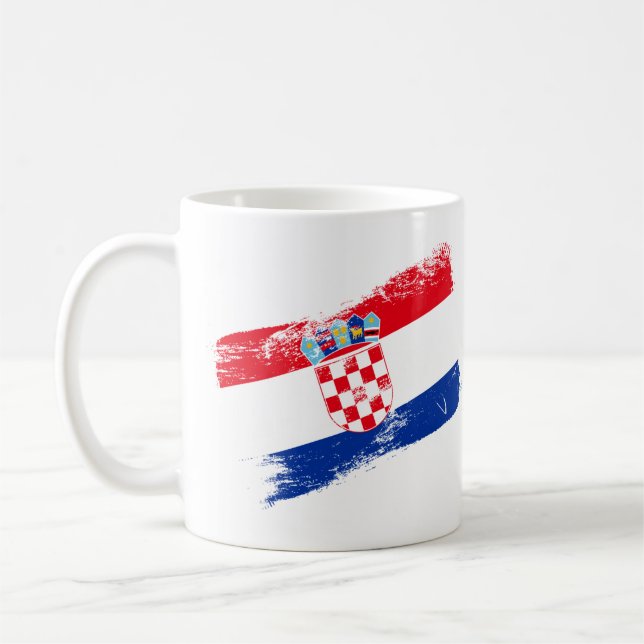 Patriotic Croatia Coffee Mug – Croatian Flag & Cre Kaffemugg (Vänster)
