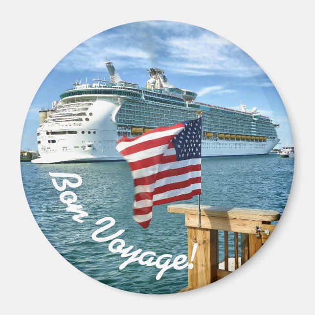Patriotic Cruise Sailaway Bon Voyage Magnet (Framsidan)