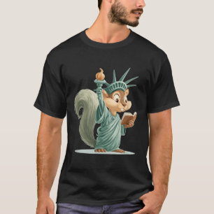 Patriotic Cute Squirrel Costume for Liberty of Sta T Shirt