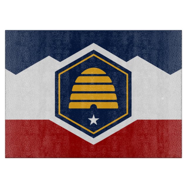 Patriotic cutting board with Flag of Utah, US (Framsidan)