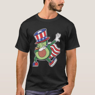 Patriotic Dabbing Avocado Costume 4:e juli Vete T Shirt