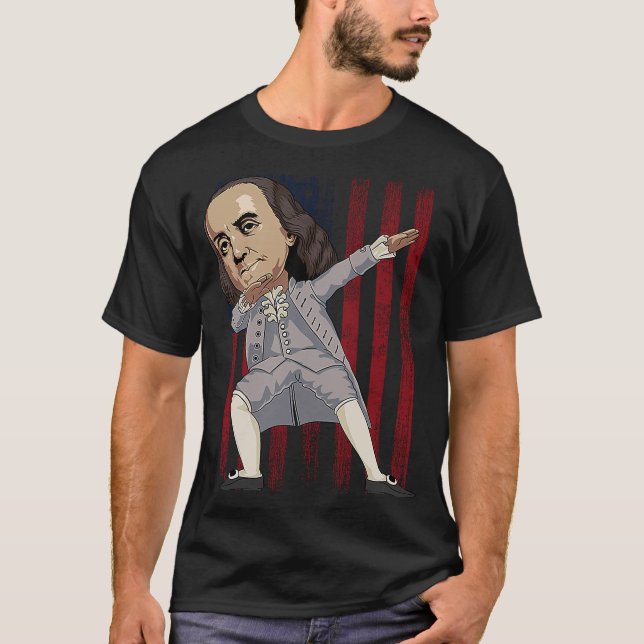 Patriotic Dabbing Benjamin Franklin Dab Dance 4:e T Shirt (Framsida)