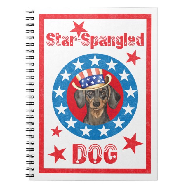 Patriotic Dachshund Anteckningsbok (Framsidan)
