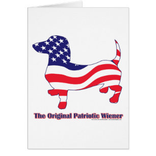 Patriotic Dachshund - Doxie Hälsningskort