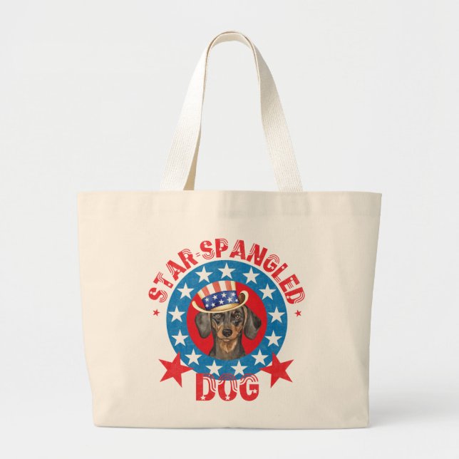 Patriotic Dachshund Jumbo Tygkasse (Framsidan)