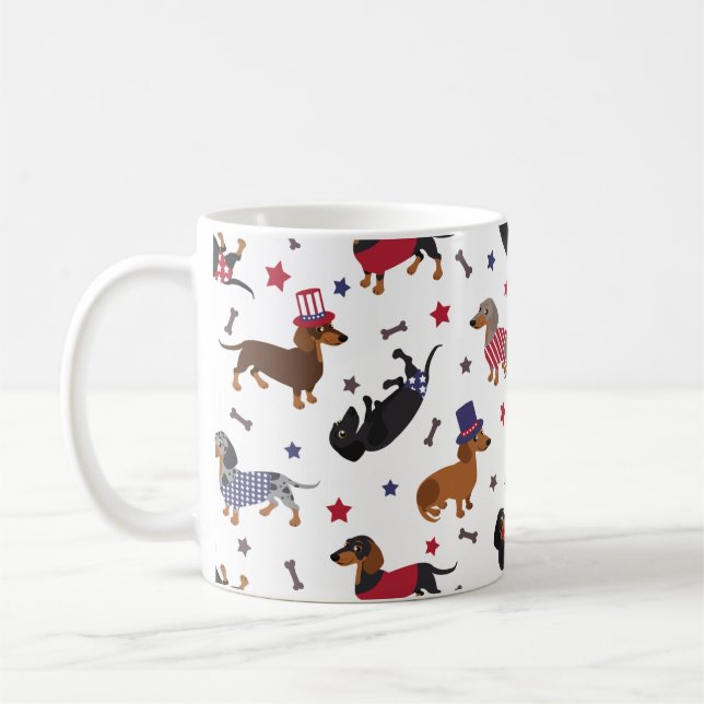 Patriotic Dachshund Kaffemugg (Vänster)