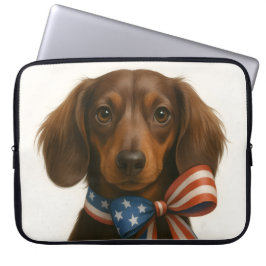 Patriotic Dachshund Laptop Fodral