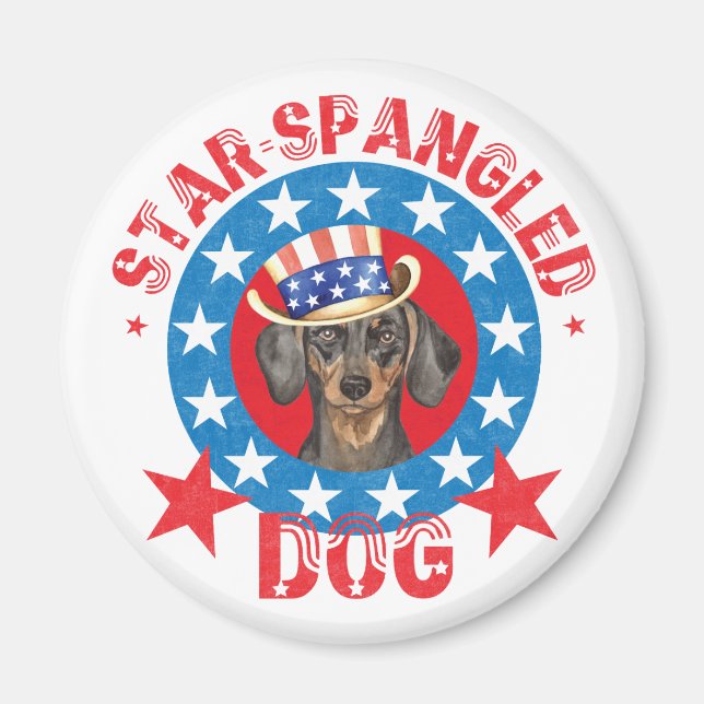 Patriotic Dachshund Magnet (Framsidan)