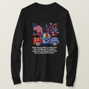 Patriotic Dachshund Parad Långärmad T-Shirt