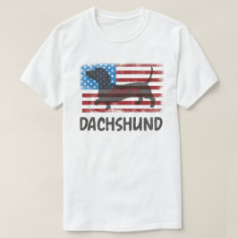 Patriotic Dachshund Shadow T Shirt