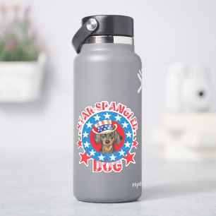 Patriotic Dachshund Vinyl Sticker Klistermärken