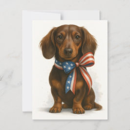 Patriotic Dachshund Vykort