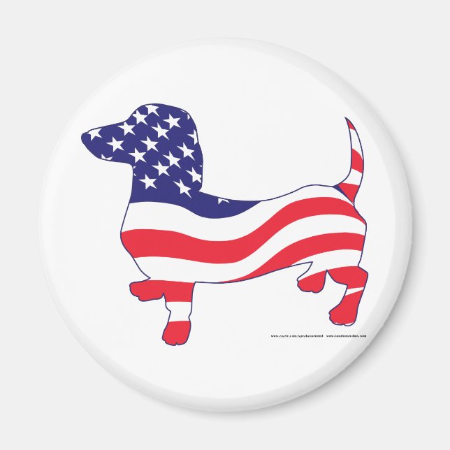 Patriotic Dachshund/Wiener Magnet (Framsidan)
