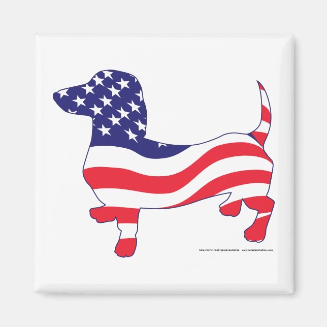 Patriotic Dachshund/Wiener Magnet (Framsidan)
