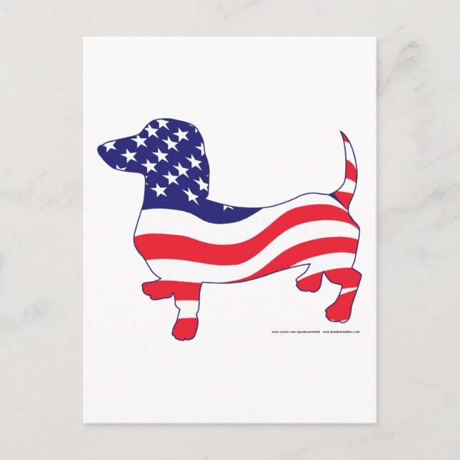 Patriotic Dachshund/Wiener Vykort (Framsida)